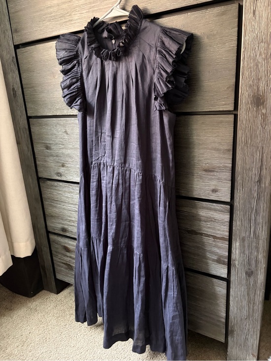 Sea New York Dresses & Skirts - Sea New York Navy Ruffle-Sleeve Midi Dress